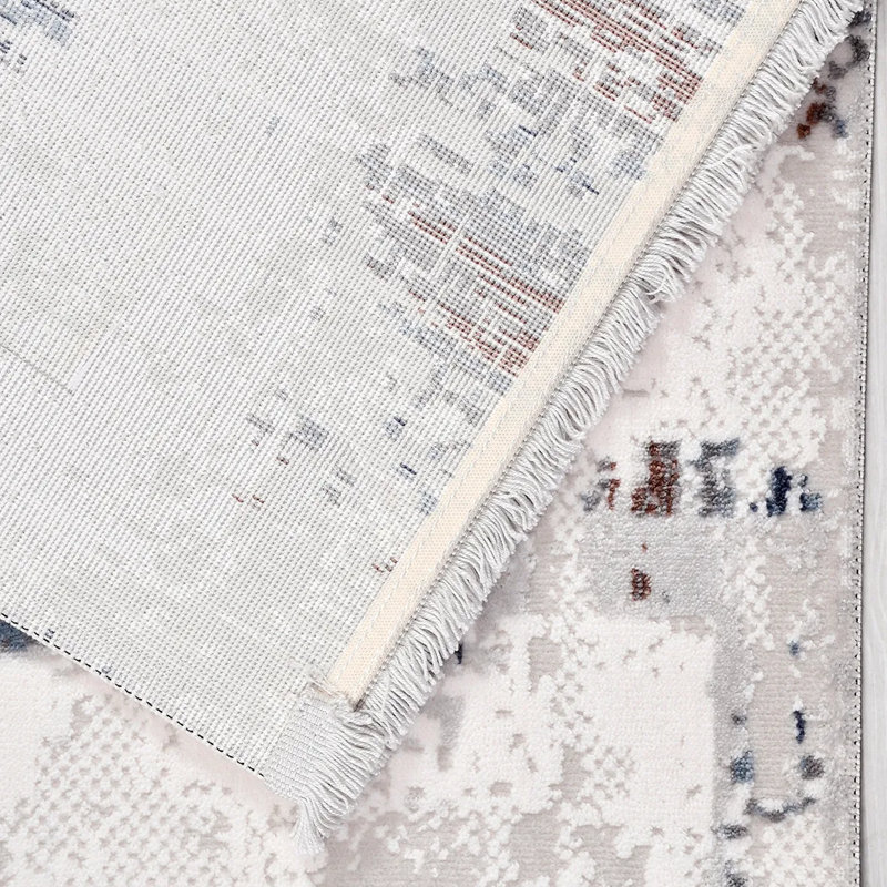 Cotton Abstract Indoor Rug, Rectangle 4'11" x 11'6"