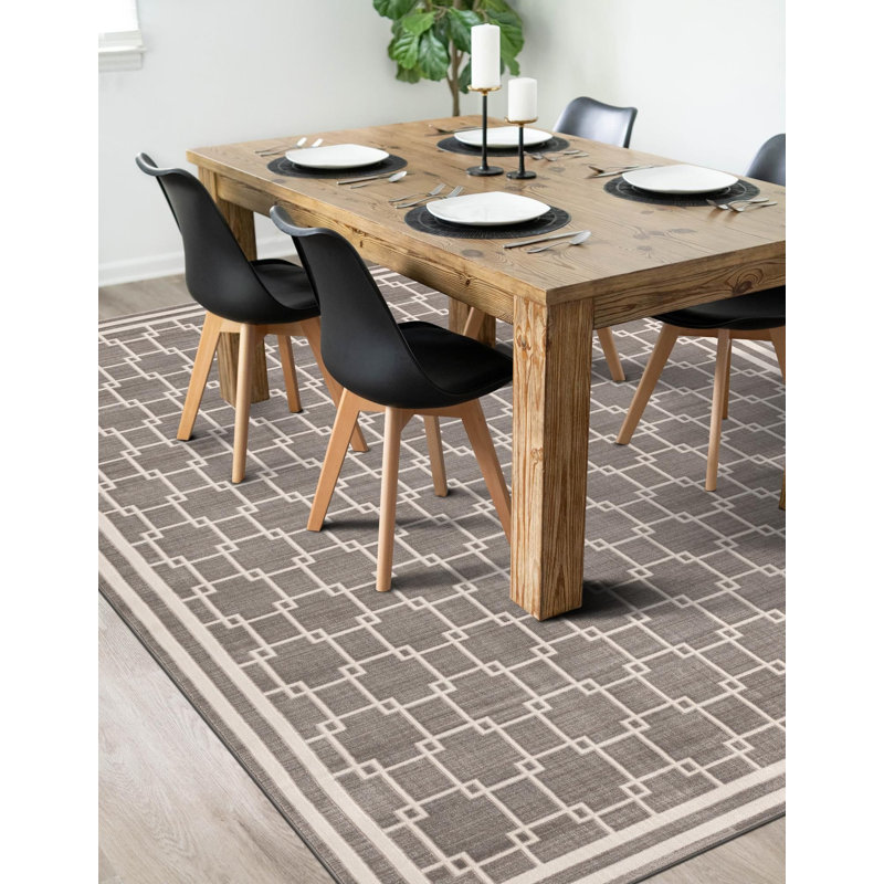 Tapis contemporain gris Ogorman, Rectangle 2 pi x 3 pi 1 po