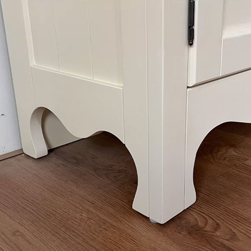 White Solid Wood Shoe Storage Bench