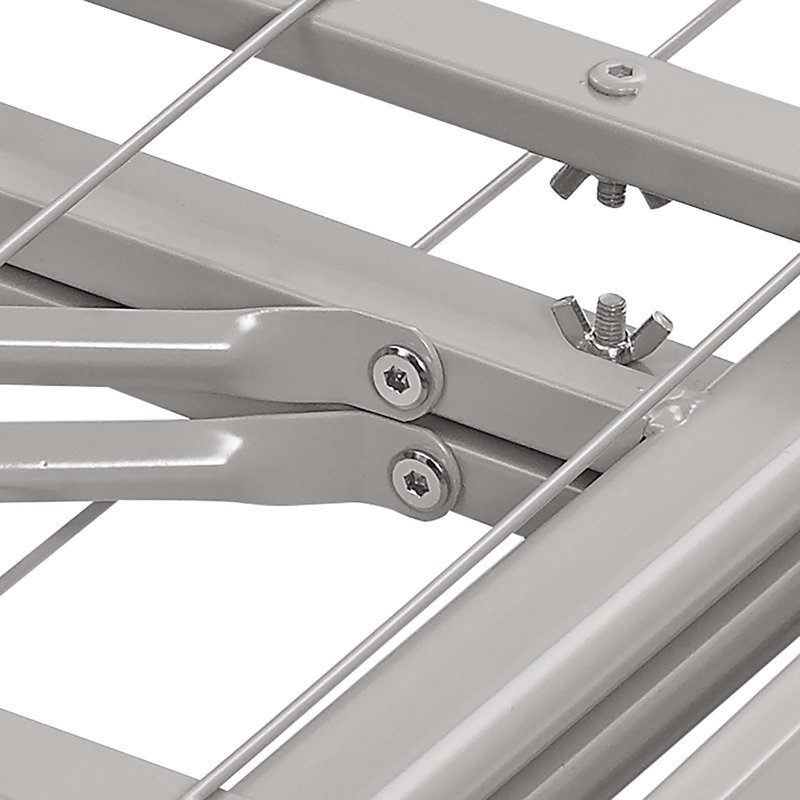 Horizon Twin Gray Stainless Steel Metal Bed Frame with Slats
