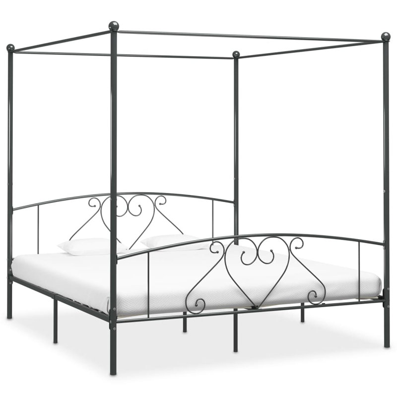 Zackery Metal Bed, grey, Super King (6')