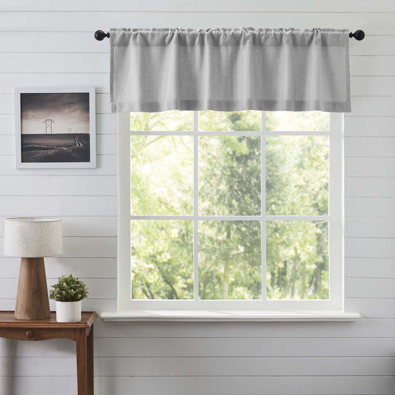 Nashaley Cotton Tailored Window Valance in Gray, 60" W x 16" L