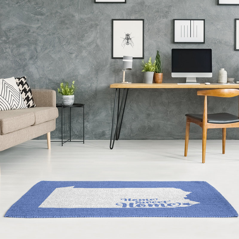 Tapis de maison bleu doux Philadelphia, Rectangle 5 pi x 7 pi