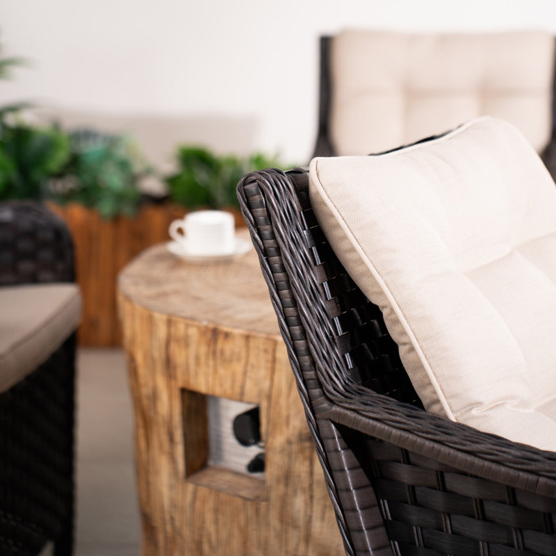 Ensemble de conversation pour patio 4 personnes avec coussins Arrika