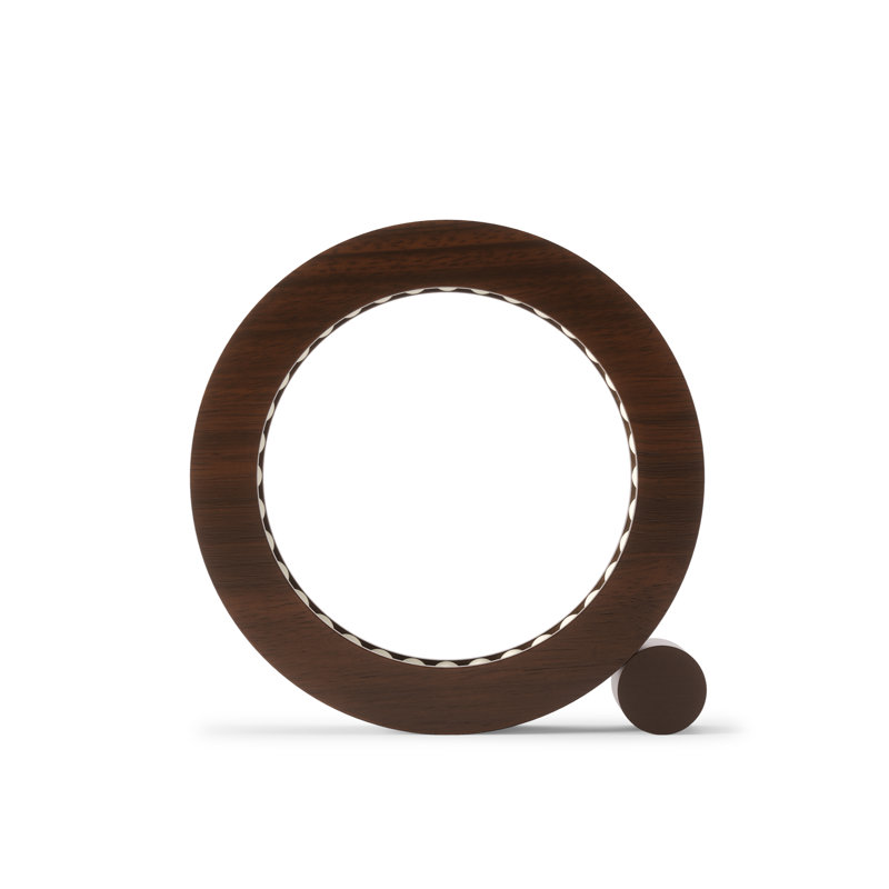 Walnut Wood Circular Jewelry Organizer with Velvet Padding