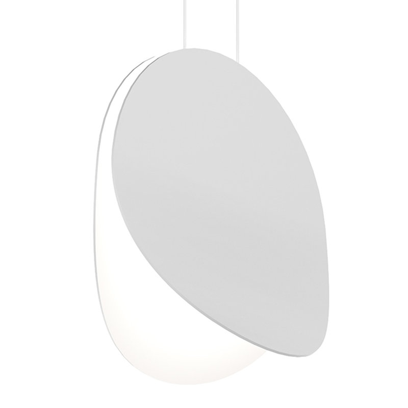 Malibu Discs 1 - Light LED Pendant, Satin White, 14" H x 14" W x 6.25" D
