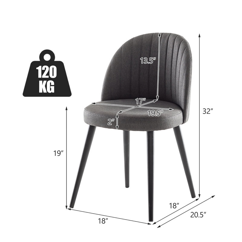 Chaise d'appoint en lin Garibaldi, Gris, Noir