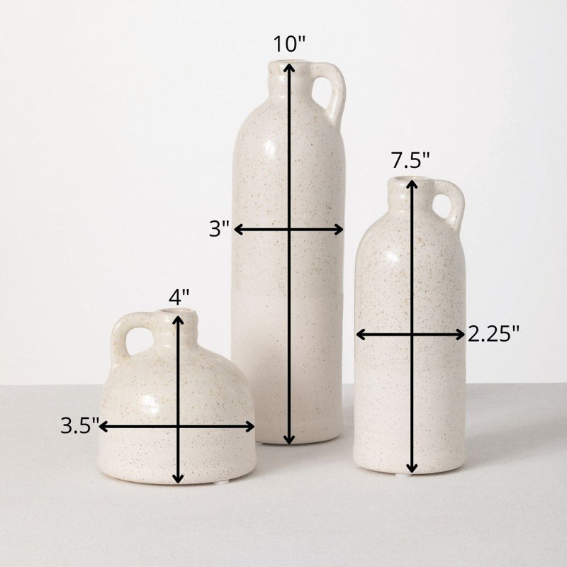 Cabell Ceramic Table Vase, White