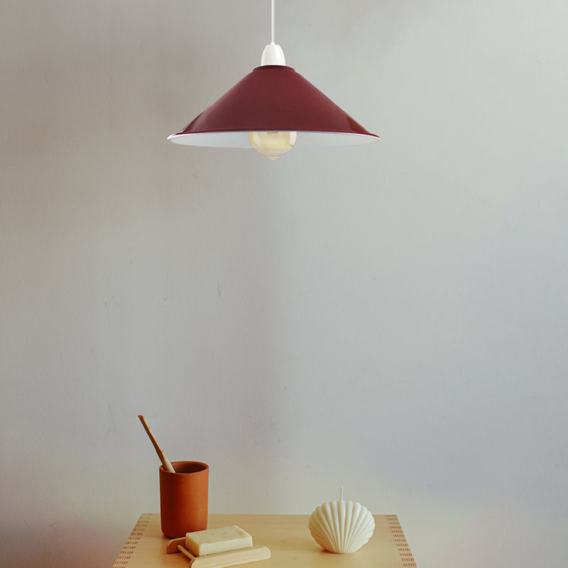 Nikias 10cm H Metal Cone Shape Lamp Shade ( Uno ), Burgandy