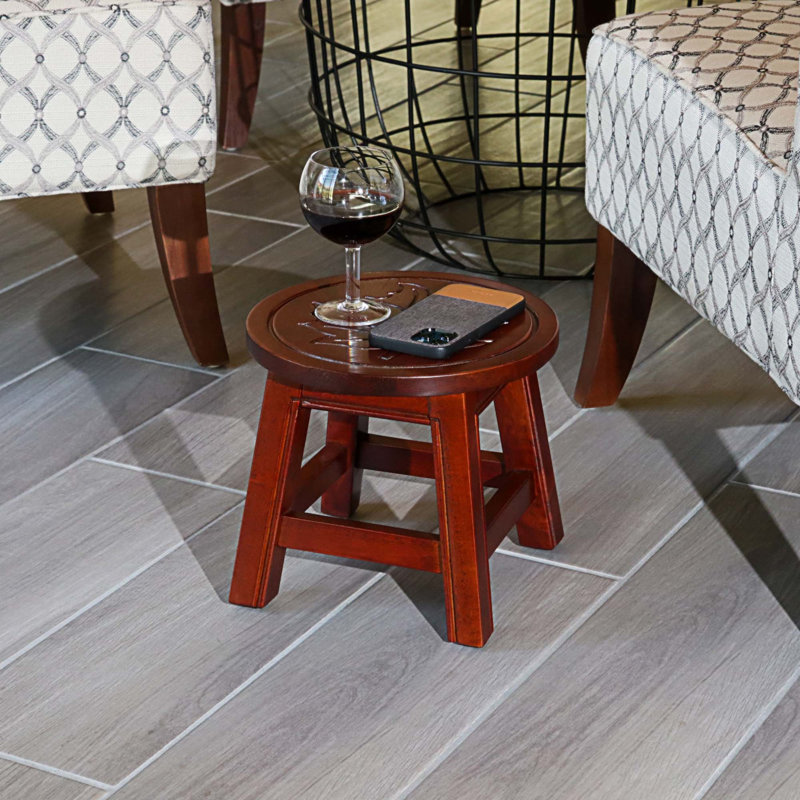 Tabouret de comptoir court Cernobbio 10, Merisier