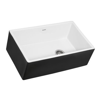 Ruvati 30-inch Fireclay Modern Farmhouse Kitchen Sink Single Bowl -  RVL4018RBW