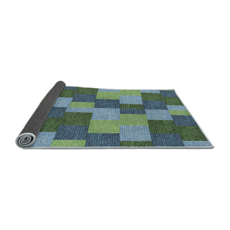 Tapis géométrique vert foncé, Rond 7 pi