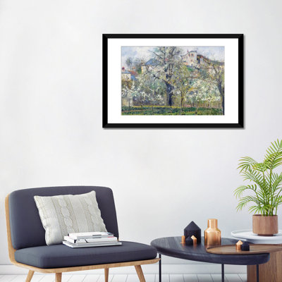 «Le jardin de légumes avec arbres en fleurs, printemps, Pontoise, 1877» par Camille Pissarro, reproduction sur toile