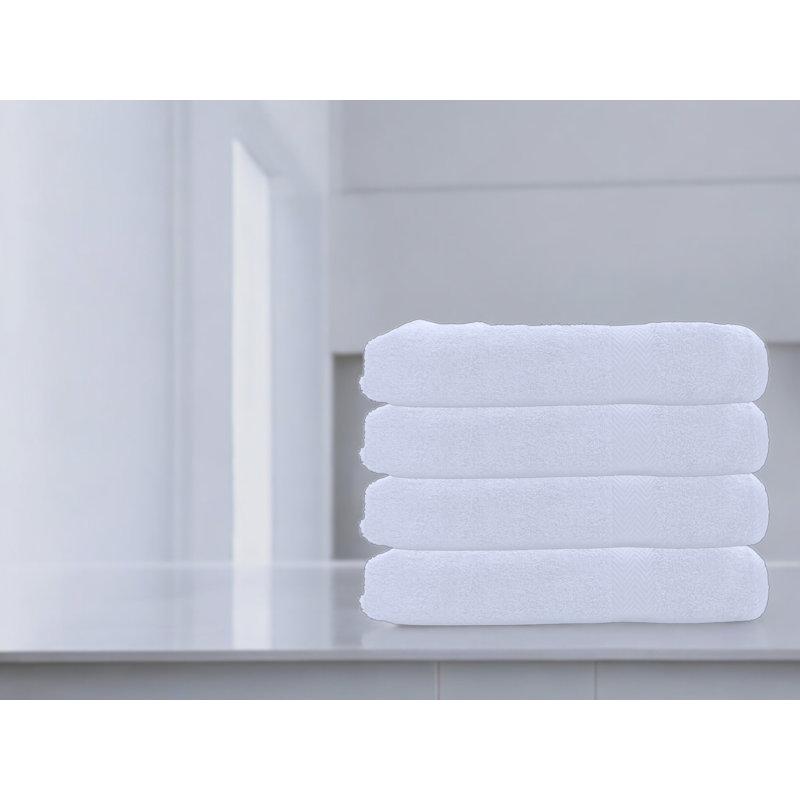 Summit 4 Piece Bath Towel Set, 100% Cotton, White