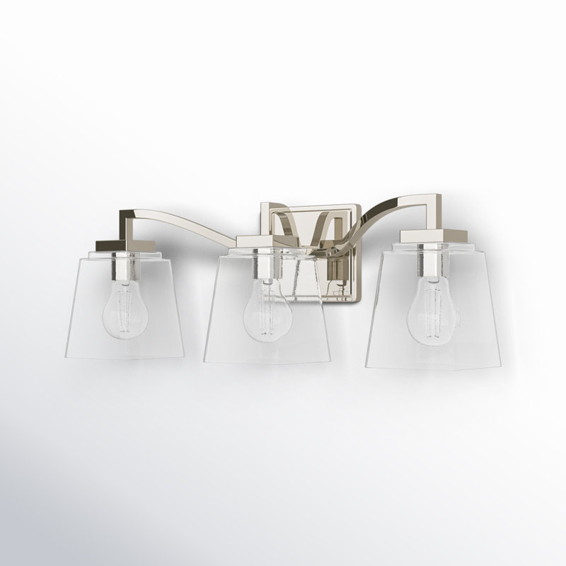 Éclairage de salle de bain à intensité variable à 3 lumières Schlater, Nickel poli