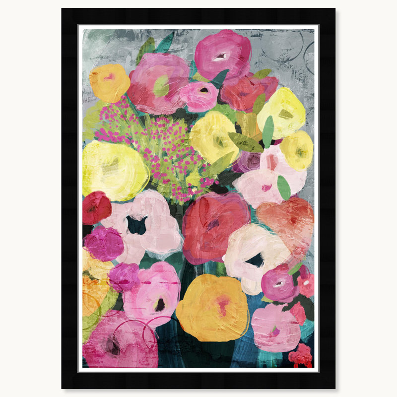Imprimé floral Wynwood Studio 15 po x 21 po, Noir, noir, noir, noir, Medows colorés