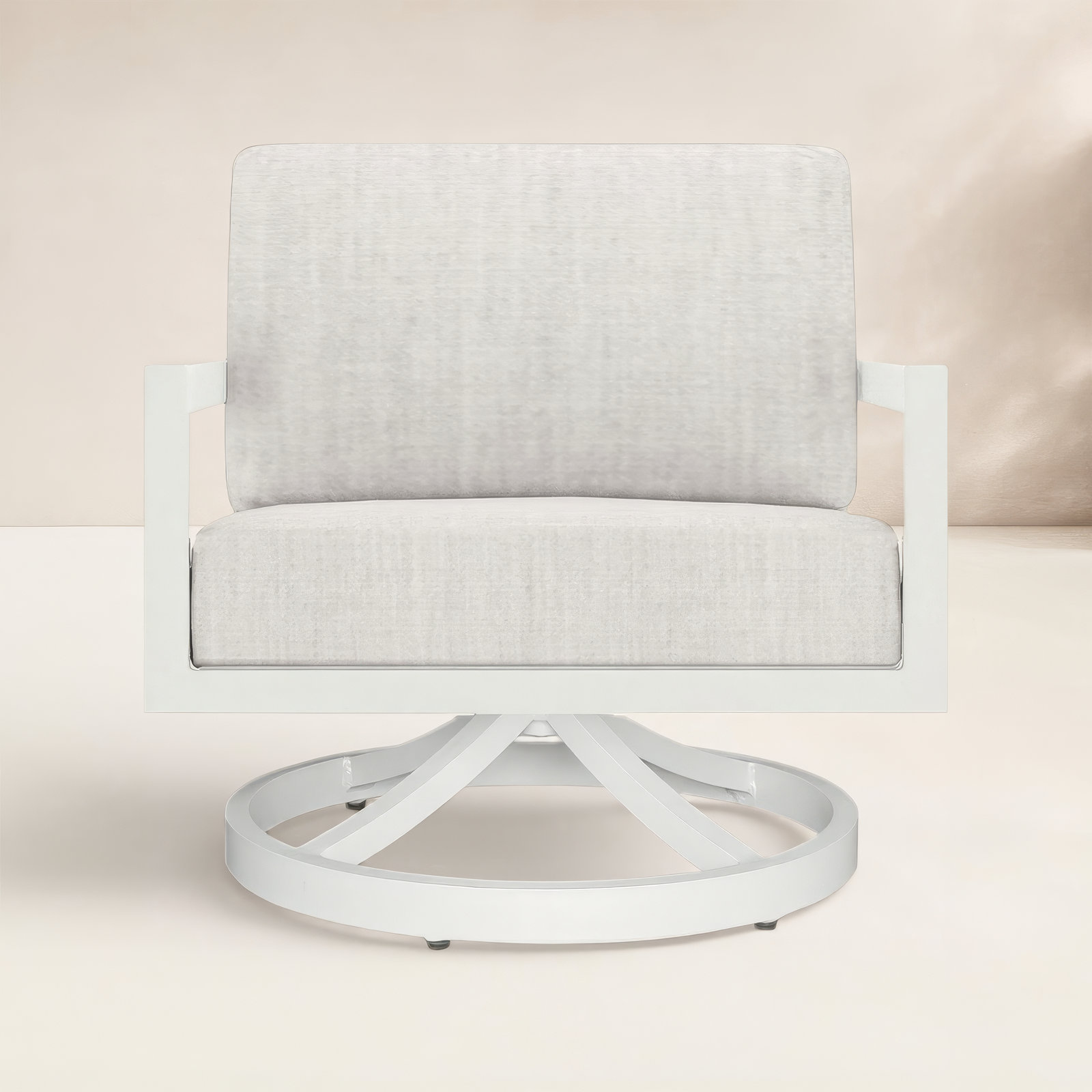 Vivant Outdoor Chair with Sunbrella® Cushions, White, Cast Silver Sunbrella®