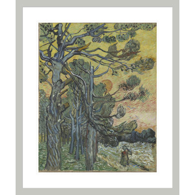 «Pine Trees at Sunset» par Vincent van Gogh, impression giclée encadrée
