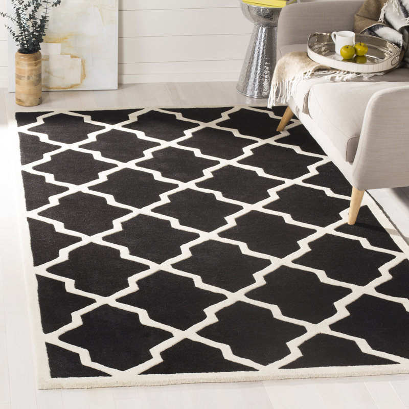 Phillipsdale Geometric Wool Hand Woven Area Rug, Rectangle 122 x 183 cm