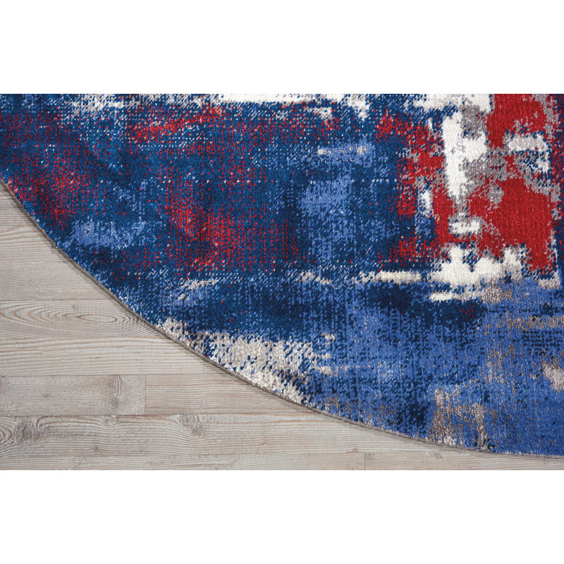 Anasia Viscose Abstract Indoor Rug, Round 8'