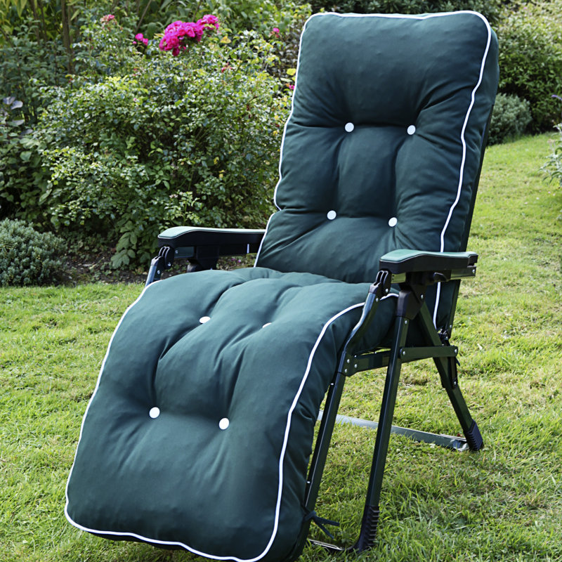 Lina 69cm Long Reclining Single Chaise with Cushions, Hunter