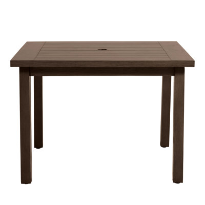 Table de salle à manger carrée en aluminium Club - chêne