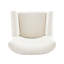 Fauteuil d'appoint, dossier à oreilles capitonné, tissu granulaire blanc amande moderne