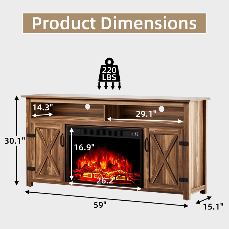 Bateman 59'' W Storage TV Stand, Walnut