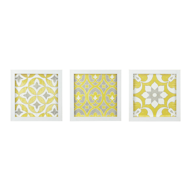 Ensemble de décoration murale 3 pièces, Jaune