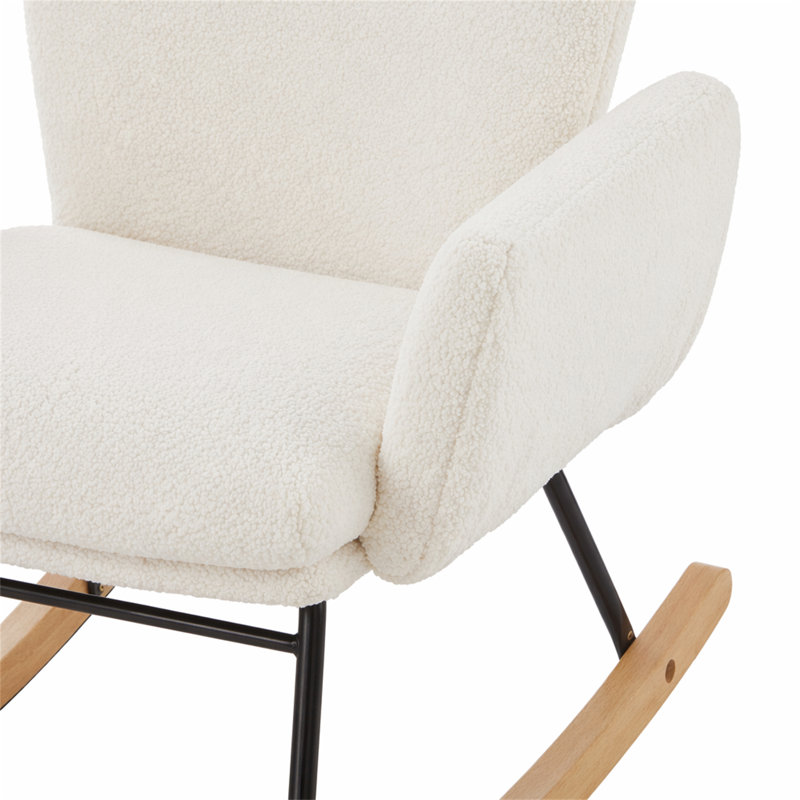 Fauteuil à bascule et fauteuil capitonné Glider Chair For Living, Ivoire ivoire