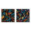 Jessamine - Ensemble de 2 collages carrés botaniques abstraits-102162746-102162749