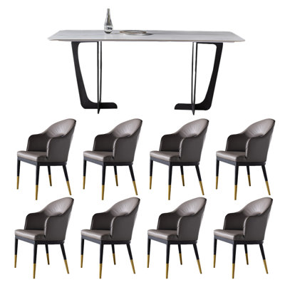 Ensemble de salle à manger rectangulaire moderne et minimaliste