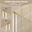 Porte de douche pivotante sans cadre de l 29 à 30 po x H 72 po, portes de verre pivotantes avec verre trempé transparent de 1/4 po (6 mm), film antidéflagrant, installation réversible, nickel brossé-129482367