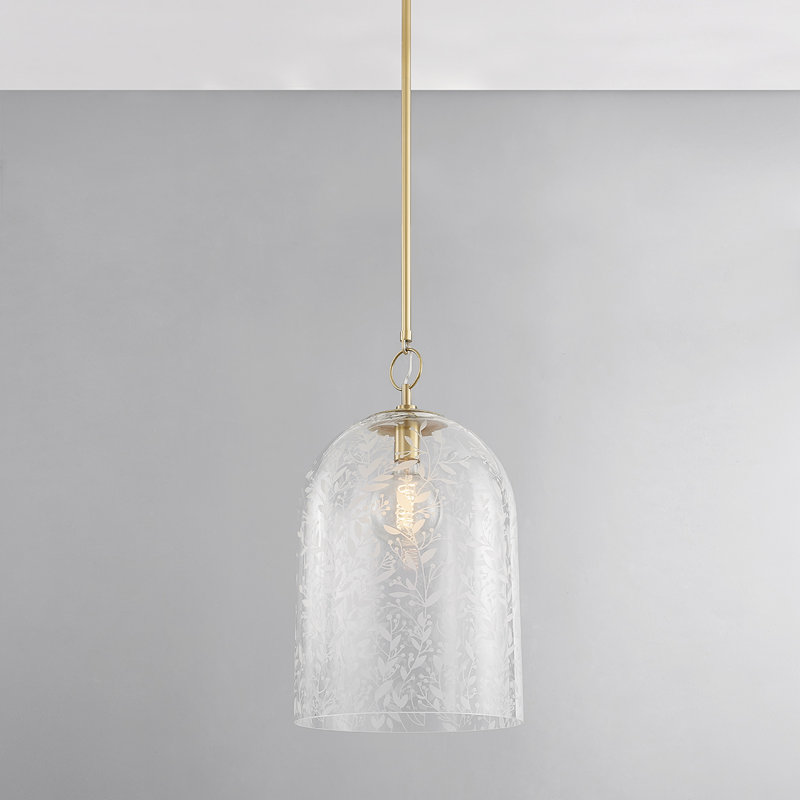 BELLEVILLE 1 LIGHT PENDANT, Aged Brass, 35" H x 14" W x 14" D