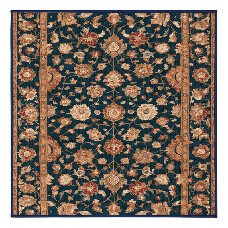 Machine Washable Persian Gray Area Rug, Square 8'