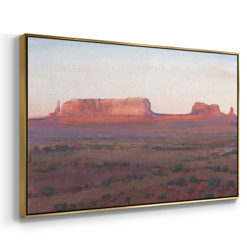Red Rocks At Dusk I, peinture sur toile encadrée, H 25 po x l 37 po x P 2 po, Encadrement doré
