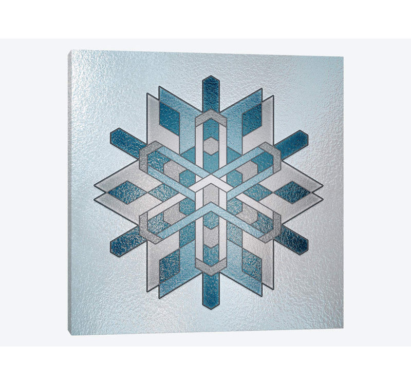 « structural flocon de neige » par "5by5collective, reproduction d’impression sur toile tendue, H 48 po x l 48 po x P 1,5 po