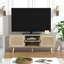 Meuble télé avec portes en rotin et rangement ouvert pour téléviseur de 55 po ou moins Boho, console média avec armoire de rangement-1544182595