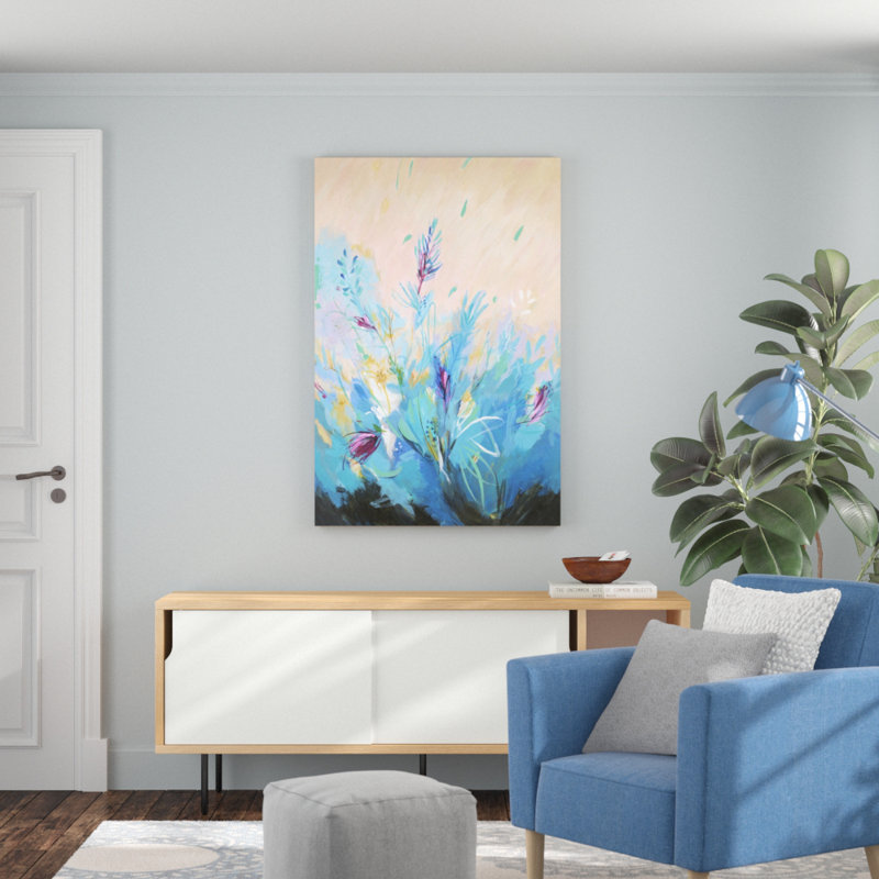 'Mixed Floral II' by Julie Joy - Painting Print, 122cm H x 81cm W, Black Floater Frame