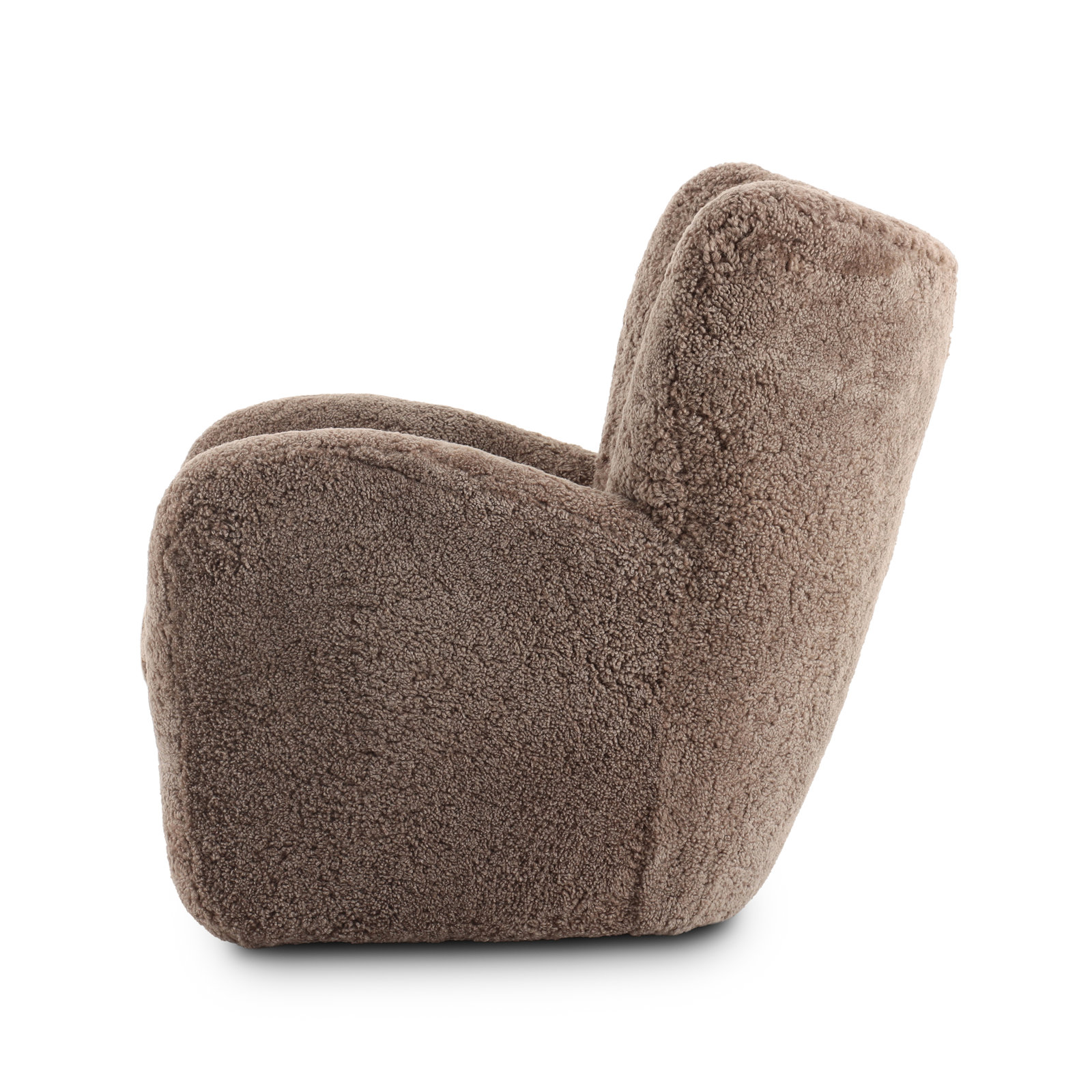 Bristow Wingback Chair, Taupe Shearling