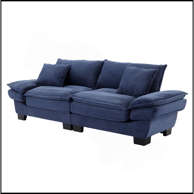 Canapé-lit Corduroy, Bleu