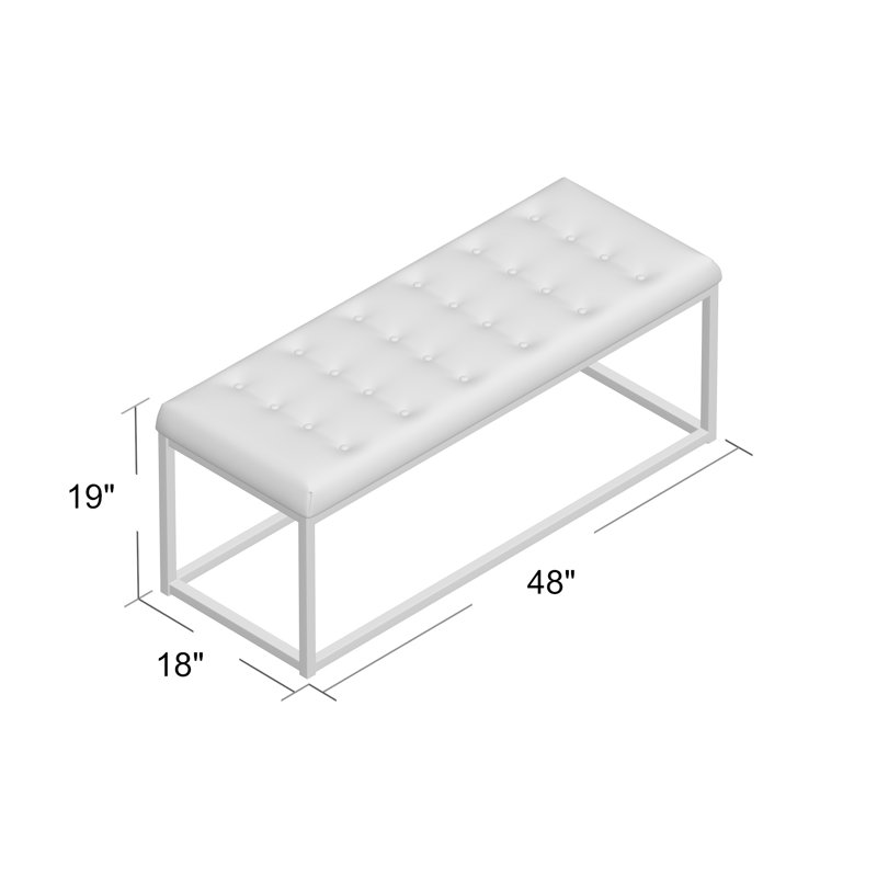 Linen Upholstered Bench, Beige Linen