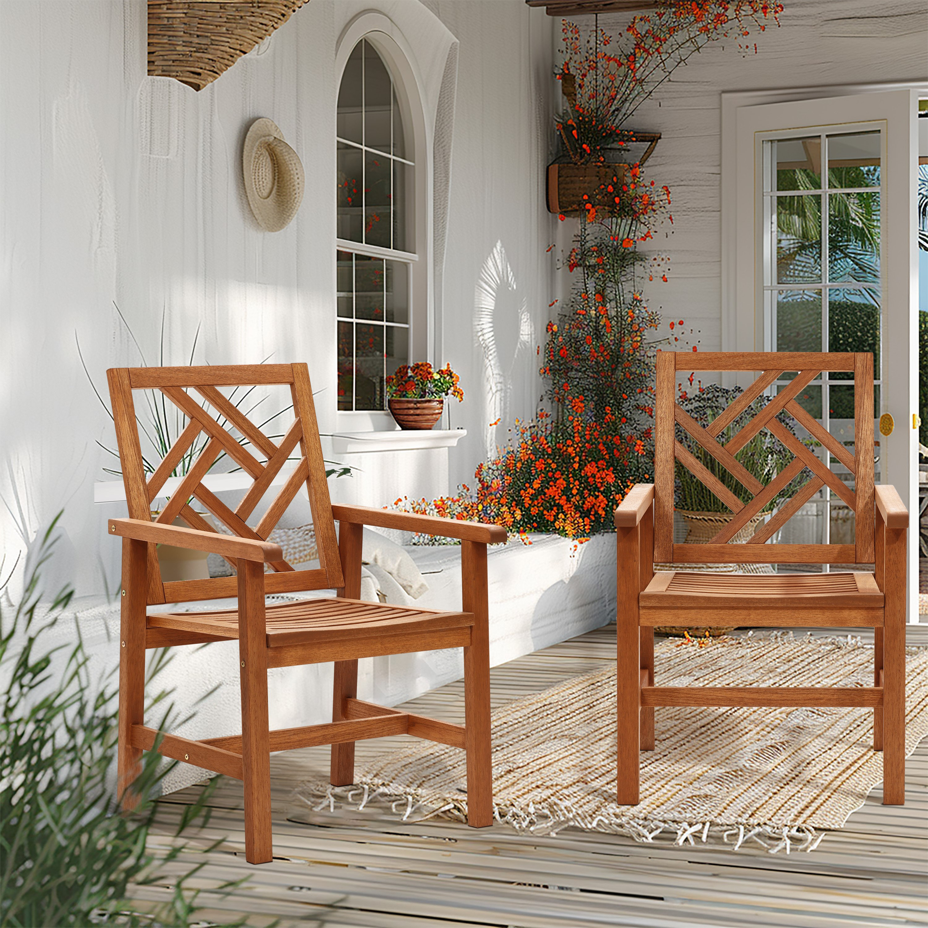 Patio Stacking Chair UDPATIO High Back Outdoor Dining Chairs (set
