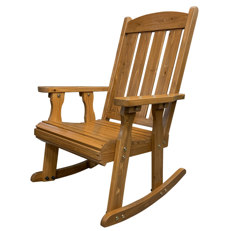Chaise berçante d'extérieur en bois massif Ruvimbo, Brun