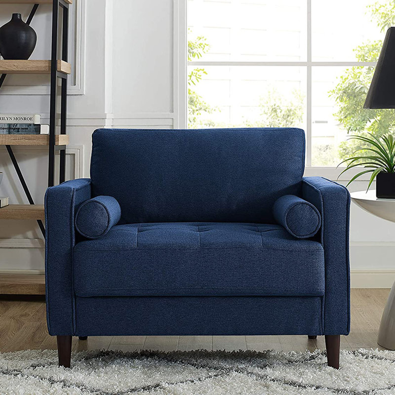 Zaiya Upholstered Armchair, Navy Blue 100% Polyester