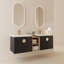 Meuble-lavabo à fermeture en douceur 60 po avec lavabo et petites tablettes de rangement