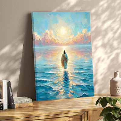 Jésus marchant sur l'eau, art mural sur toile, récits de la Bible chrétienne, images d'art moderne, affiche pour salon