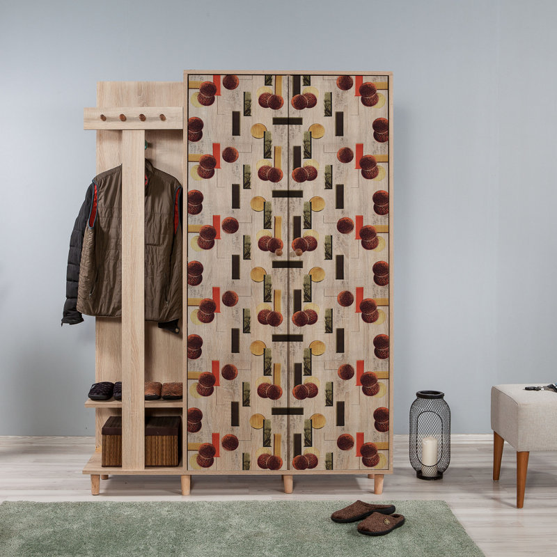 Newark Hall Tree 135cm Wide with Shoe Storage, Brown