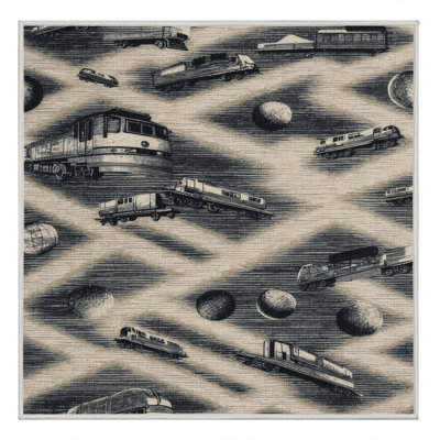 Machine Washable Transportation Beige Area Rug