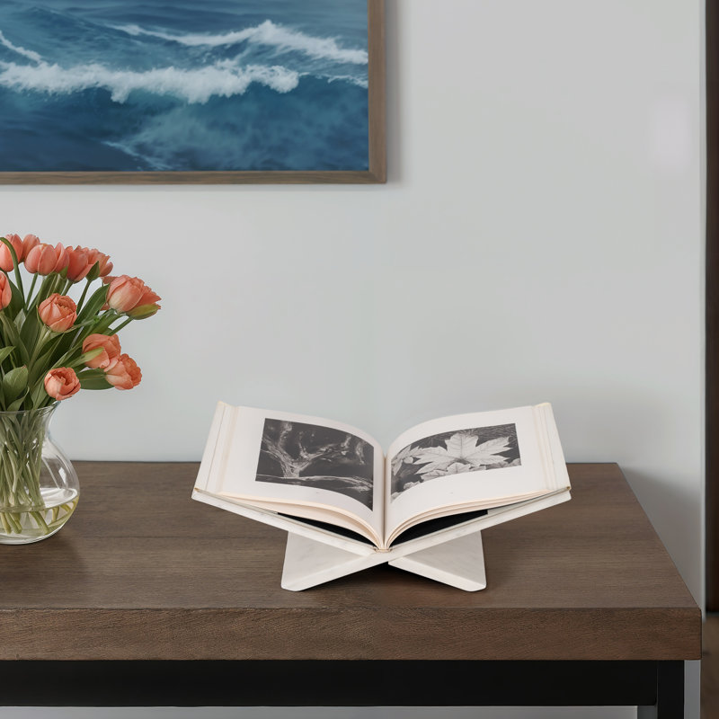 Présentoir à livres Marble, Marbre blanc